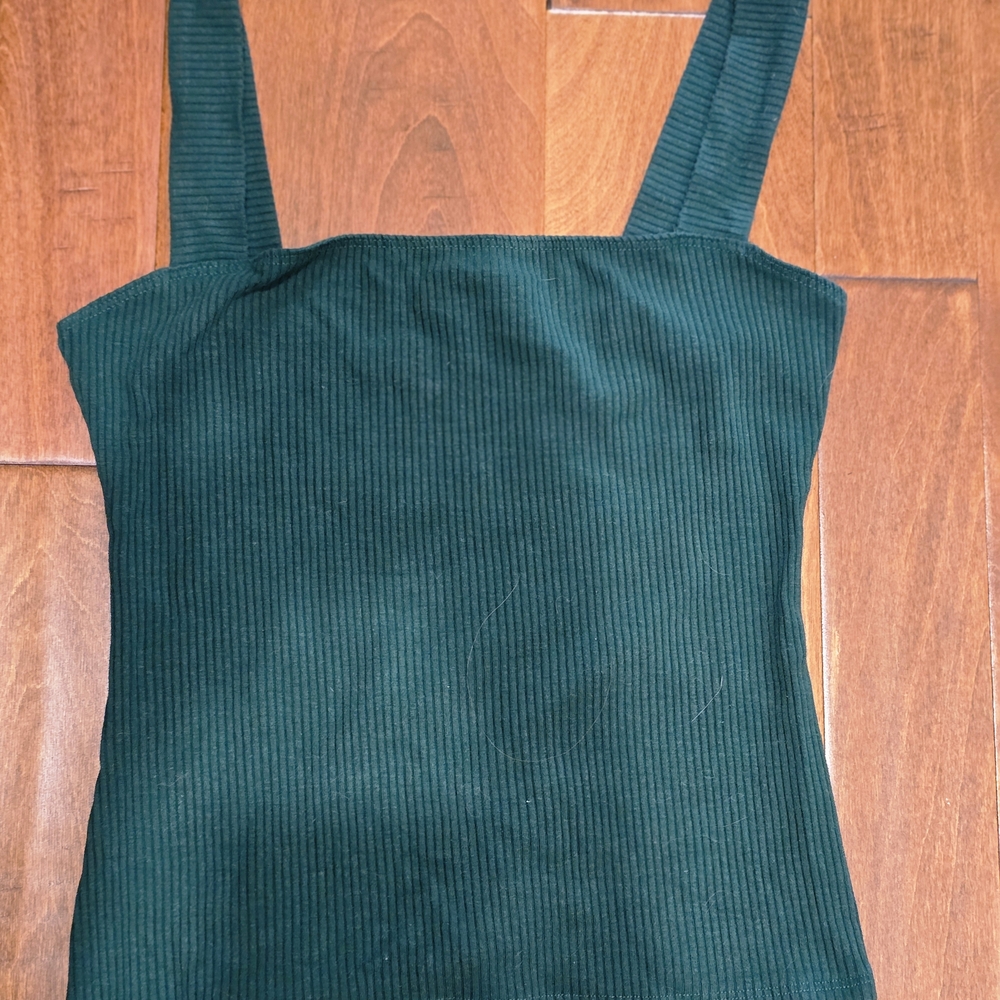 Reformation Forest Green Ribbed Camisole